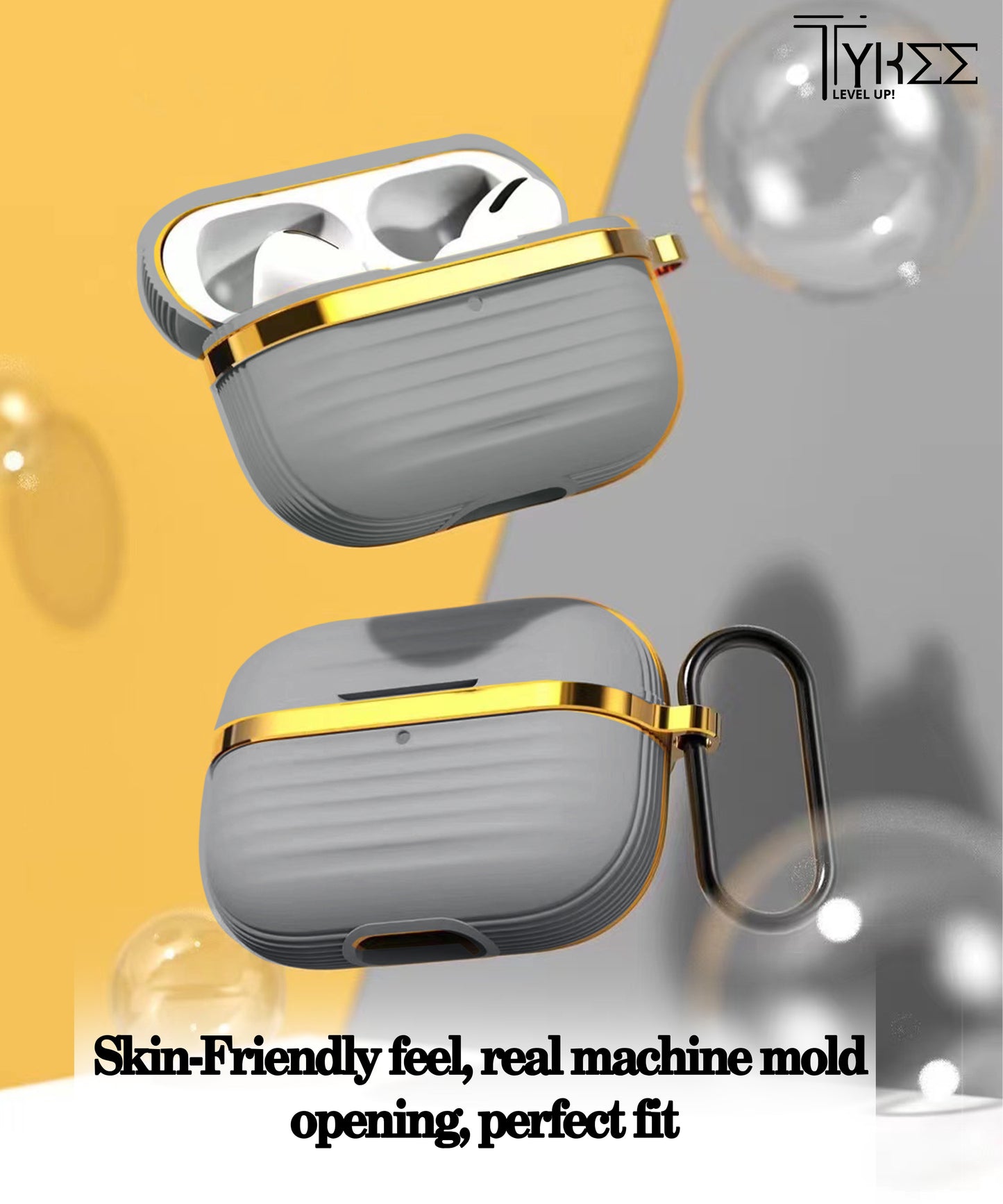 Silicon AirPod Case with Gold Insert