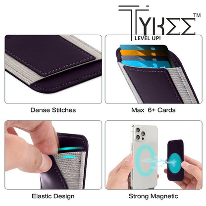 PU Vegan Leather Elastic Expandable MagSafe Compatible Wallet for iPhone 12/13/14 Series